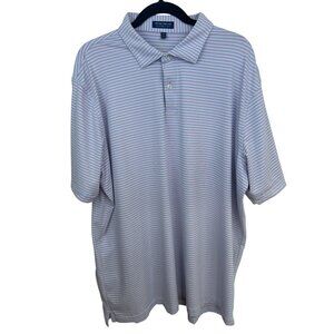 Peter Millar Crown Crafted Polo Shirt Men's Size XXL Striped Performance